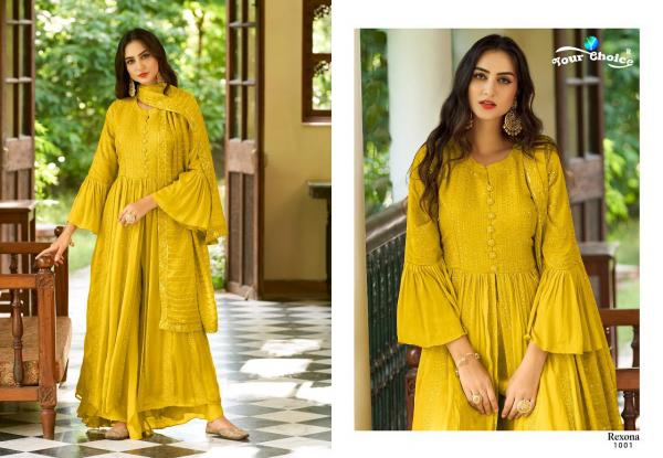 Your Choice Rexona Gold Exclusive Chinon Designer Salwar Suit Collection